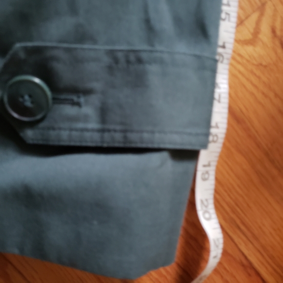 Towne From London Fog Women’s Trench Coat 10 Petite Green Zip-out Lining Vintage - Picture 10 of 11